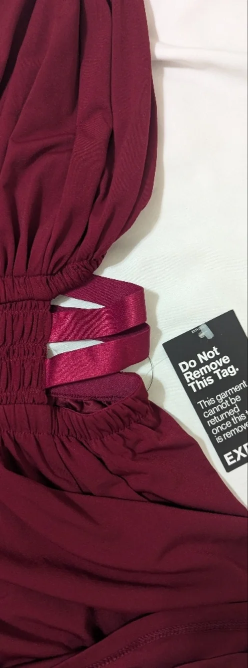 NWT Express Sleeveless Cutout Mini Dress, Color Wine Size S/P - Picture 13 of 15